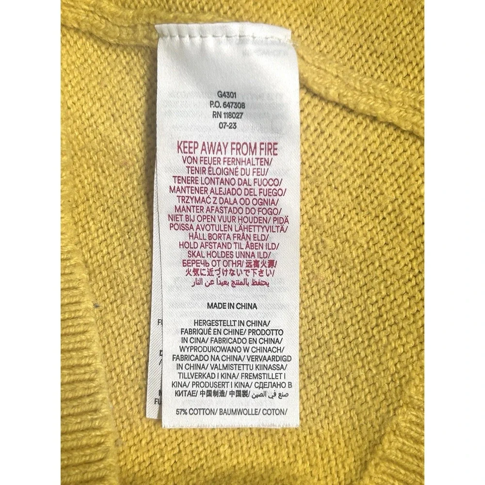 Mini Boden Sweater Girls Yellow Mustard Hedgehog Knit‎ Size 128/8 Cute